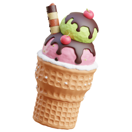 Ice Cream Cone  3D Icon