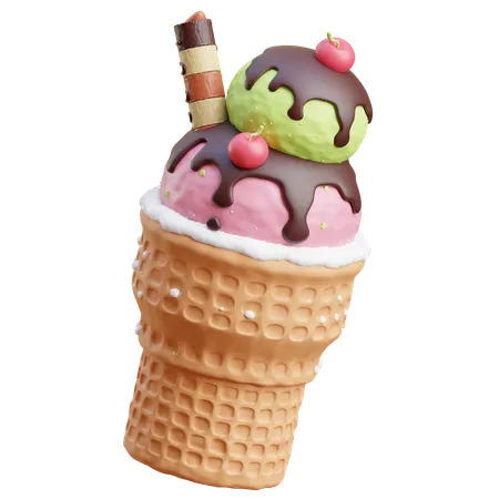 Ice Cream Cone  3D Icon