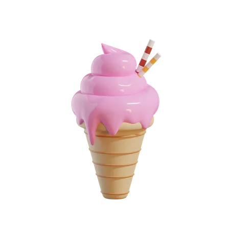 Ice Cream Cone  3D Icon