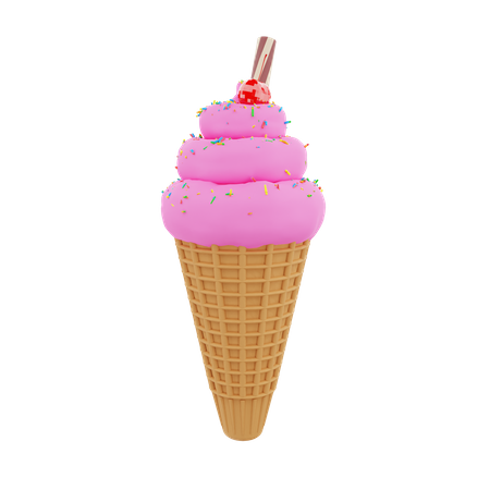 Ice Cream Cone  3D Icon