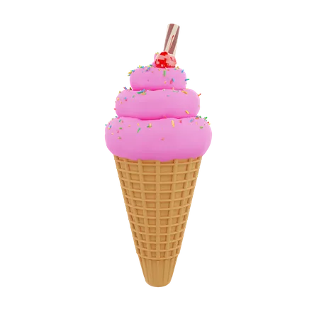 Ice Cream Cone  3D Icon