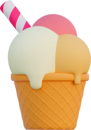 Ice Cream Cone  3D Icon