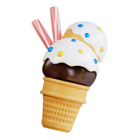 Ice Cream Cone  3D Icon