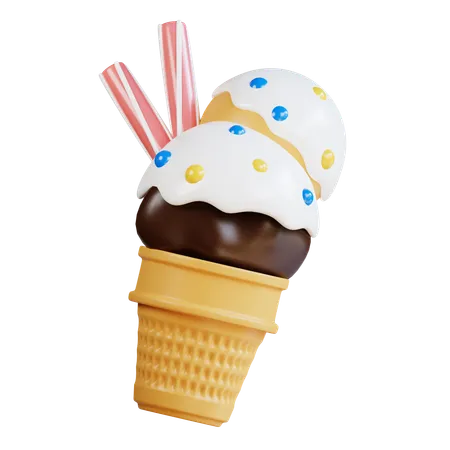 Ice Cream Cone  3D Icon