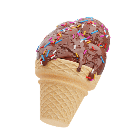 Ice Cream Cone  3D Illustration