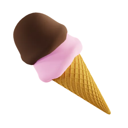 Ice Cream Cone  3D Illustration