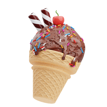 Ice Cream Cone  3D Illustration