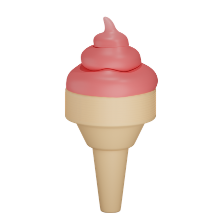 Ice Cream Cone  3D Illustration