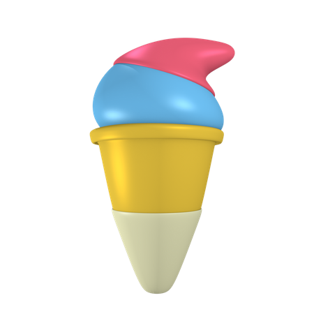 Ice Cream Cone  3D Illustration