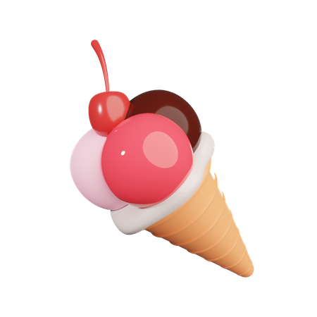 Ice Cream Cone  3D Illustration