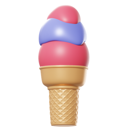 Ice Cream Cone  3D Illustration