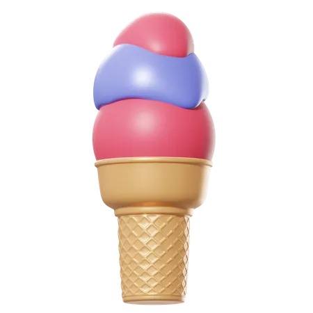 Ice Cream Cone  3D Illustration