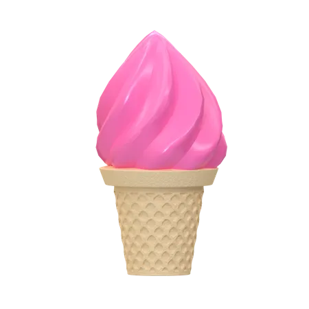 Ice Cream Cone  3D Illustration