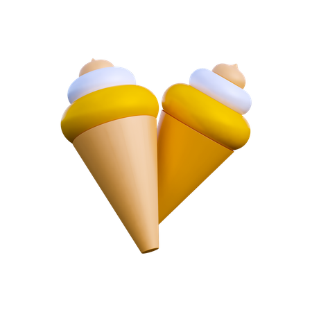 Ice Cream Cone  3D Illustration