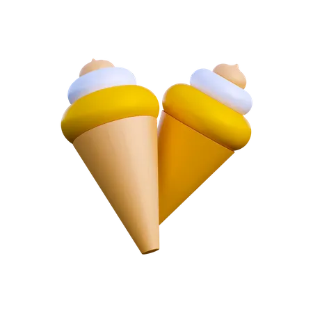 Ice Cream Cone  3D Illustration