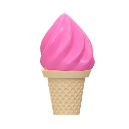 Ice Cream Cone 3D Illustration