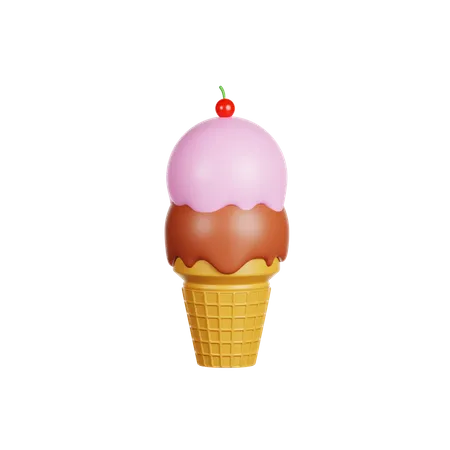 Ice Cream Cone 3D Icon