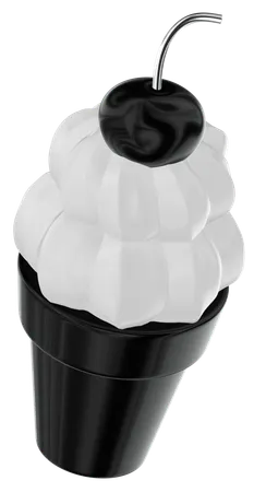 Ice Cream Cone Abstract Shape  3D Icon