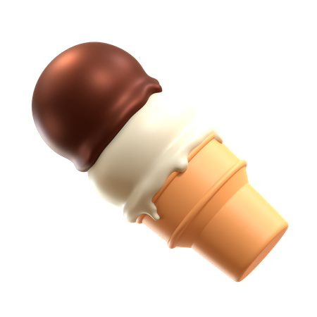 Ice Cream Cone Scoop  3D Icon