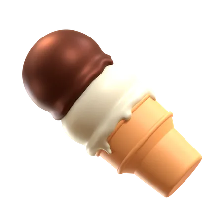 Ice Cream Cone Scoop  3D Icon