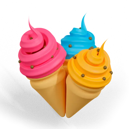 Ice Cream Cones 3D Icon