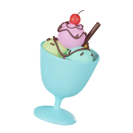 Ice Cream Cup Colorful 3 D 3D Icon