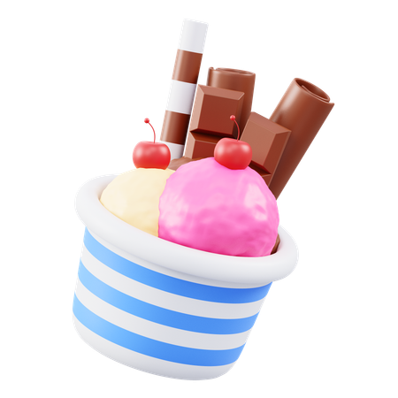 Ice Cream Cup  3D Icon