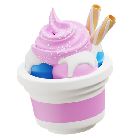 Ice Cream Cup  3D Icon