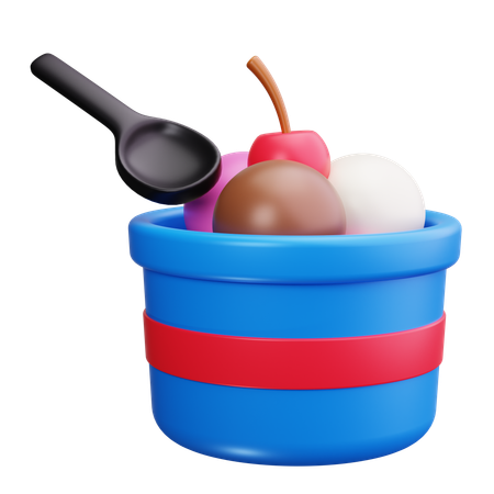 Ice Cream Cup  3D Icon