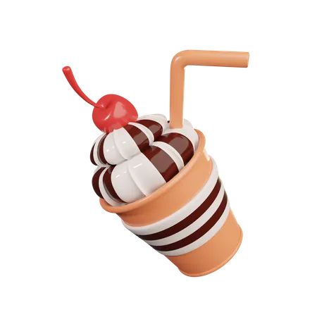 Ice Cream Cup 3D Illustration