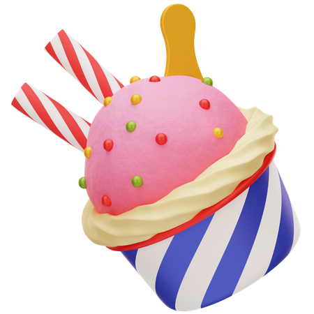 Ice Cream Cup  3D Icon