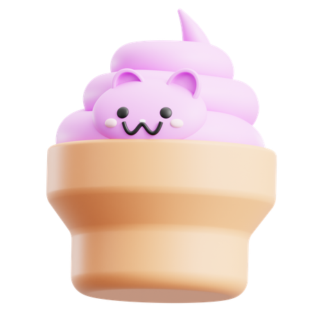 Ice Cream Cute  3D Icon