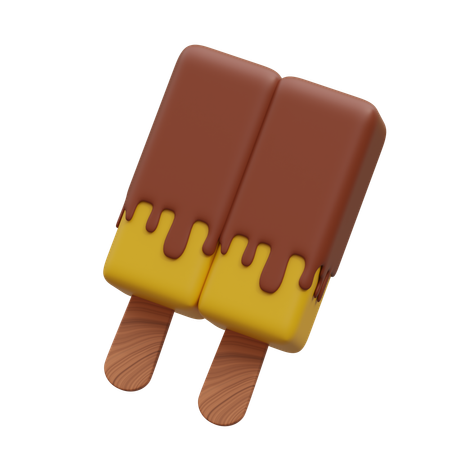 Ice Cream Double Stick  3D Icon