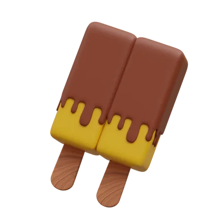 Ice Cream Double Stick  3D Icon