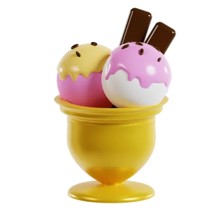 Ice Cream Glass  3D Icon