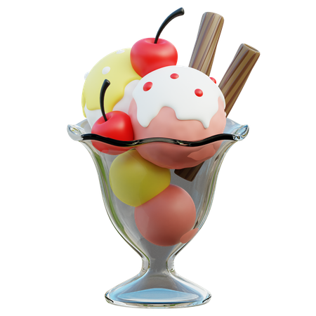 Ice Cream Mug Strawberry  3D Icon