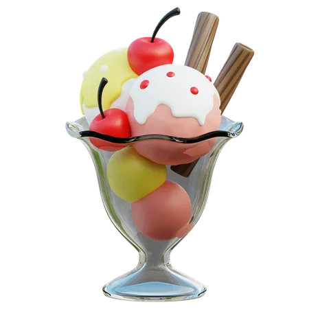 Ice Cream Mug Strawberry  3D Icon