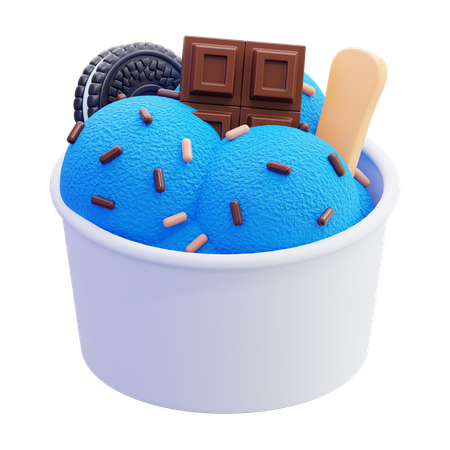 아이스크림 종이 그릇  3D Icon