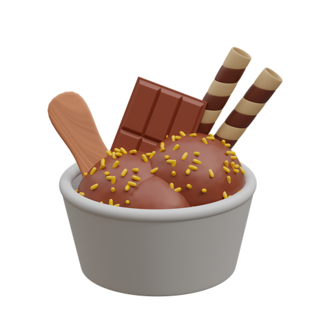 Ice Cream Paper Bowl  3D Icon