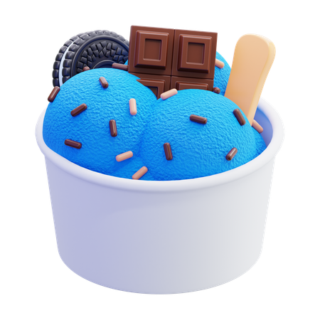 Ice Cream Paper Bowl  3D Icon