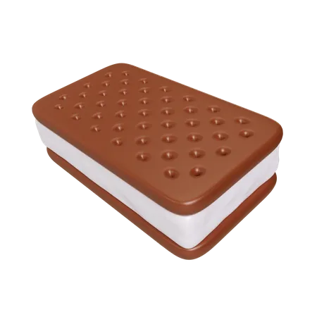 This Is Ice Cream Sandwich 3 D Render Illustration Icon High Resolution Png File Isolated On Transparent Background Available 3 D Model File Format Blend Fbx Gltf And Obj 3D Icon