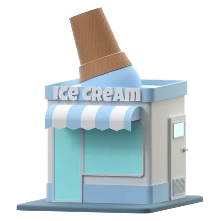 3 D Rendering Of A Ice Cream Shop Building Illustration 3D Icon