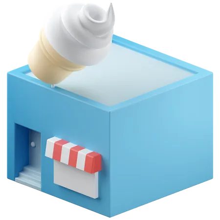 Ice cream shop building  3D Icon