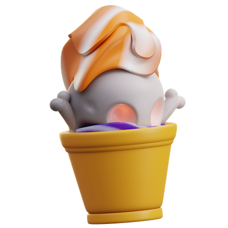 Ice Cream Skull  3D Icon