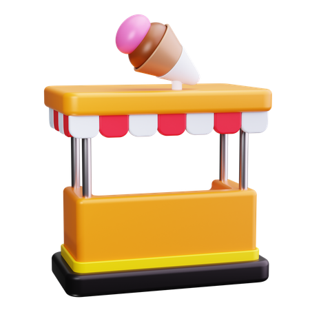 Ice Cream Stand  3D Icon