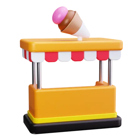 Ice Cream Stand  3D Icon