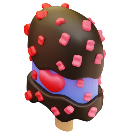 3 D Illustration Of Love Stick Ice Cream 3D Icon