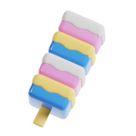 Ice Cream Stick Cube  3D Icon