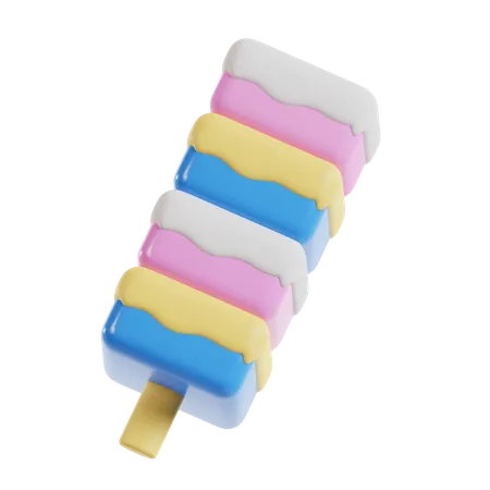 Ice Cream Stick Cube  3D Icon