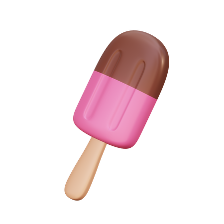 Ice Cream Stick With Chocolate  3D Illustration